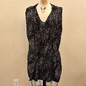 Starfish Draped  Hoodie Animal Print Mini Dress SM